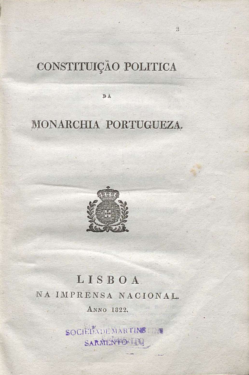 A Primeira Constituição Portuguesa – 1822