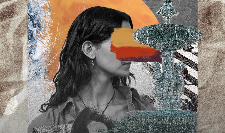 A rapariga com as caixas de cartão